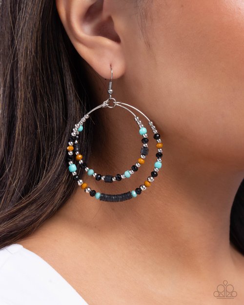 Audacious Arrangement - Black Earring