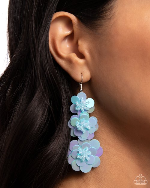 Beaded Bouquet - Blue Earring
