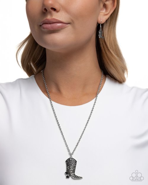 Blazing Boot - Black Necklace