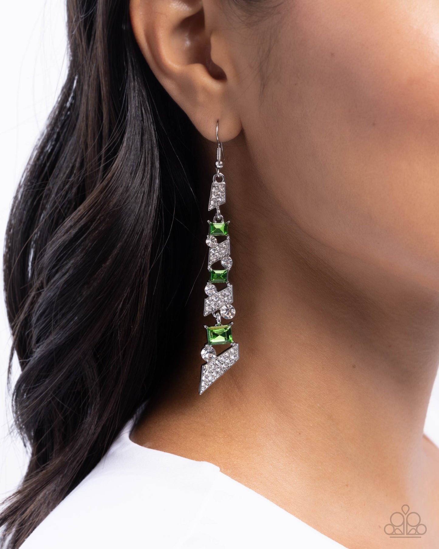 Cascading Cred - Green Earring
