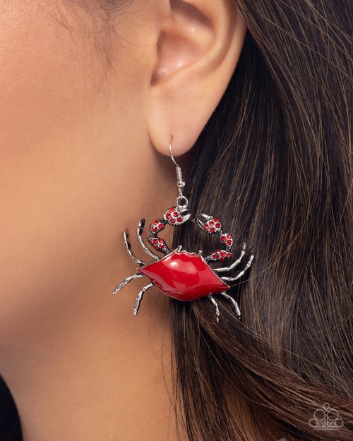 Colorful Crab - Red Earring