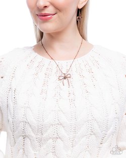 Coquette Chic - Copper Necklace and Coquette Candidate - Copper Earring - Completet Look