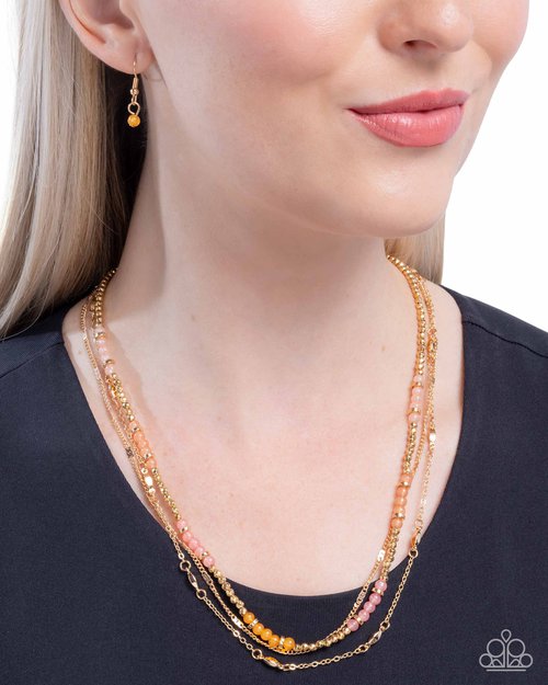 Daydreaming Decadence - Orange Necklace