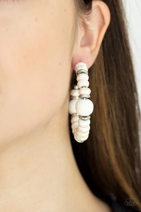 Definitely Down-To-Earth - White Earring