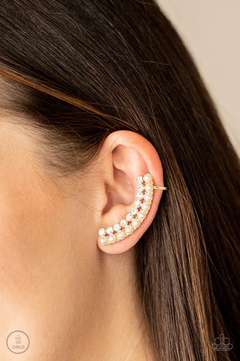 Doubled Down On Dazzle - Gold Earring
