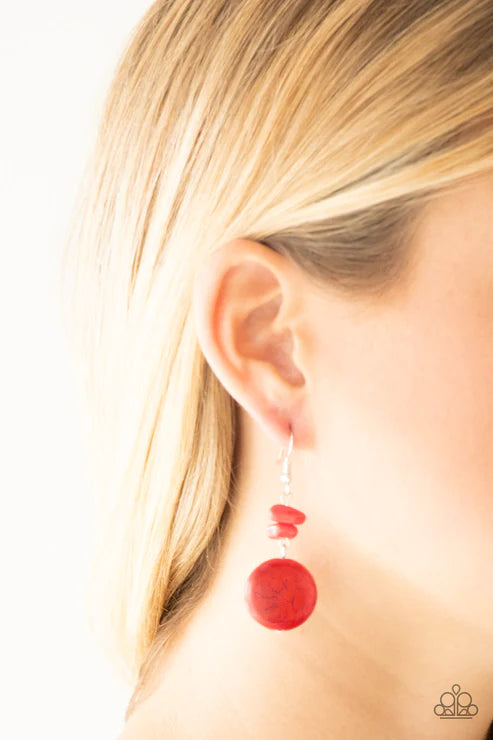 Fabulously Flintstone - Red Earring