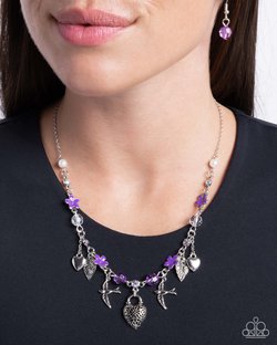 Flight of the Sparrow - Purple Necklace