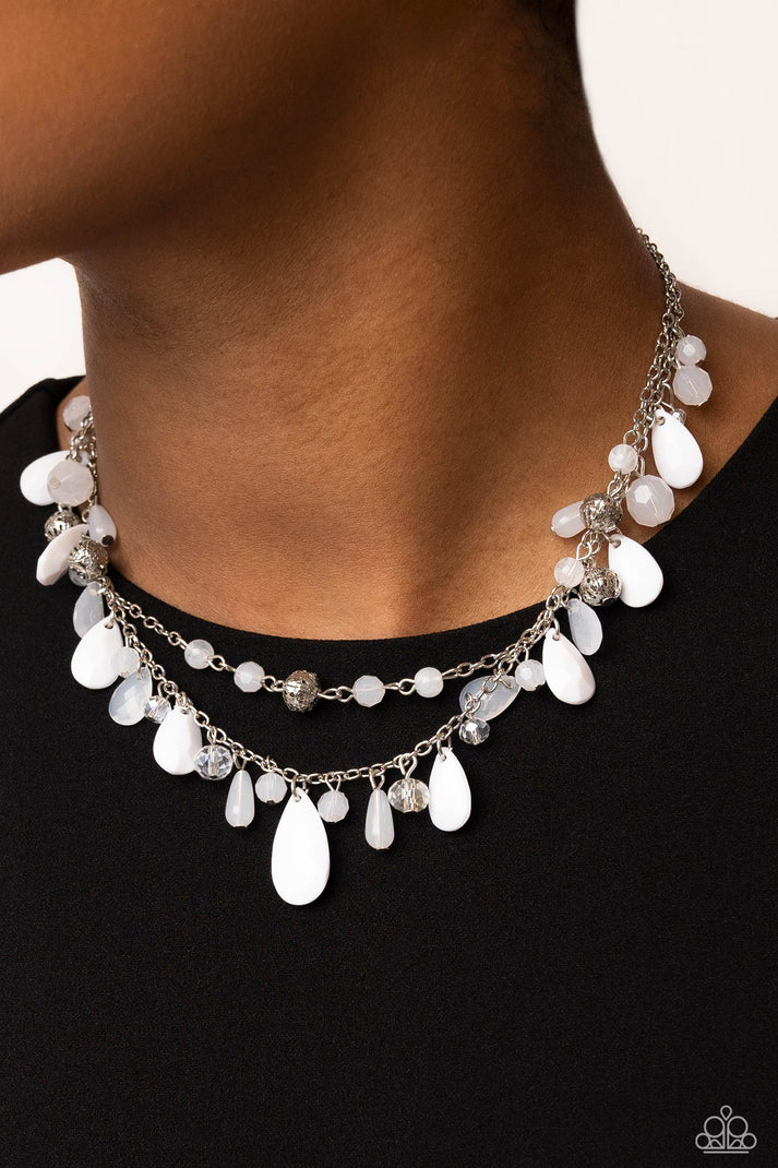 Flirty Flood - White Necklace