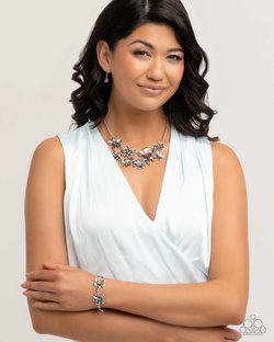 Floral Fate - Multi Necklace and Floral Fluke - Multi Bracelet - Complete Look