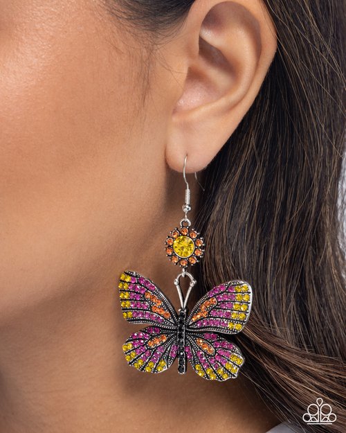 Fluttering Feature - Pink Earring