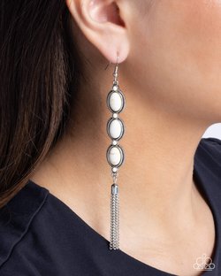 Fringe Fuel - White Earring