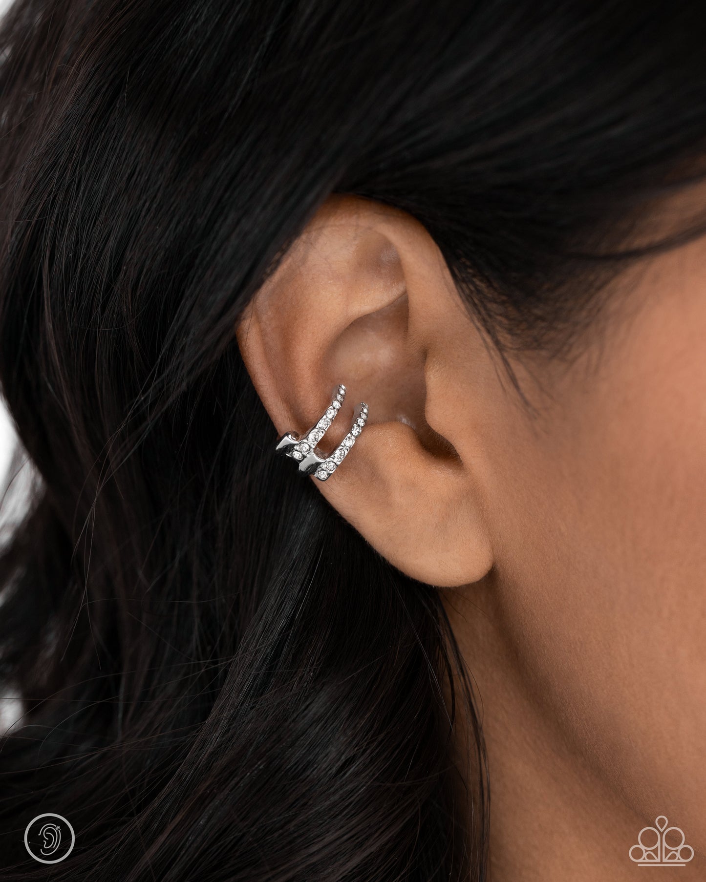 Glittery Glow Up - White Earring