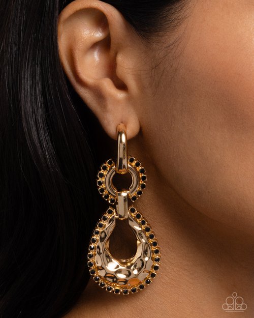 Hammered Highway - Black Earring
