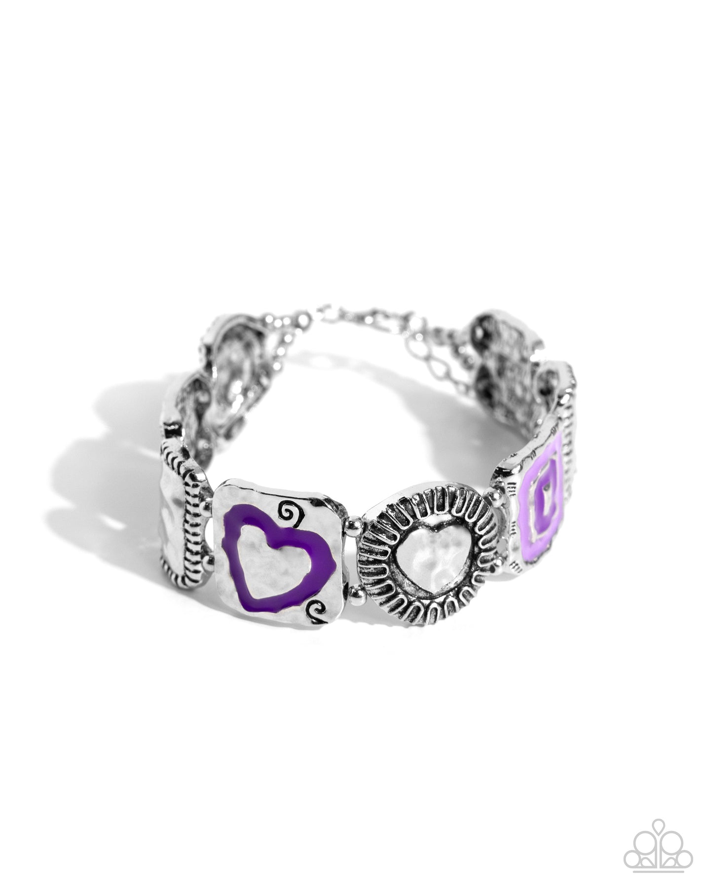 Hammered High - White Bracelet