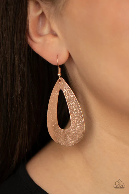 Hand It OVAL - Rose Gold Earring