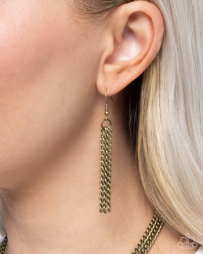 Layered Longhorn - Brass Necklace