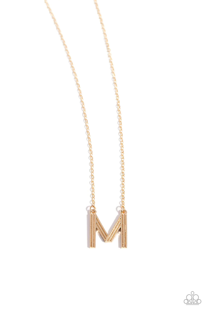 Leave Your Initials - M - Gold Necklace