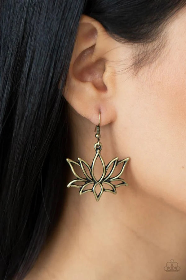 Lotus Ponds - Brass Earring