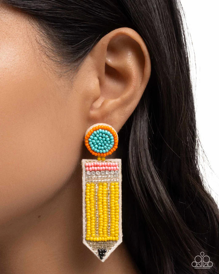 Phenomenal Pencil - Yellow Earring
