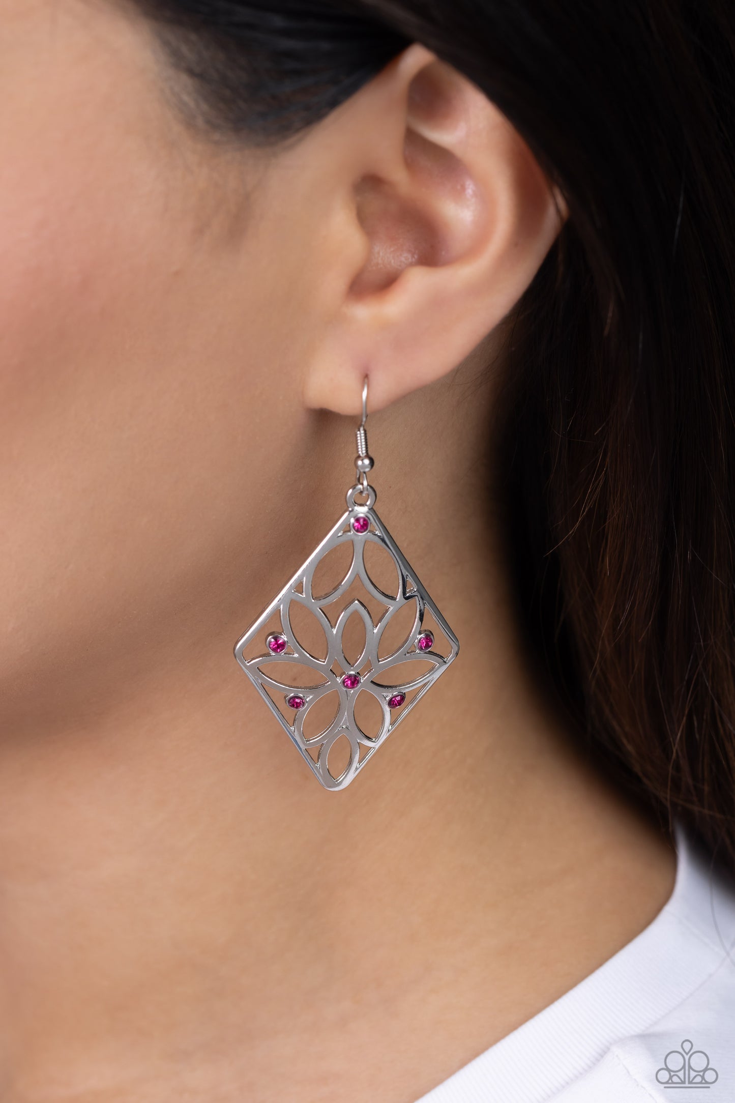 Pumped Up Posies - Pink Earring