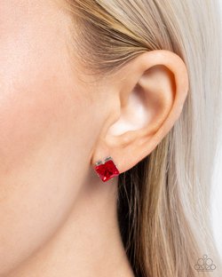 Squared Soprano - Red Earring