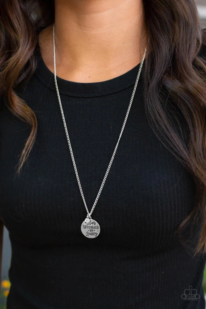 Star-Spangled Sass - White Necklace
