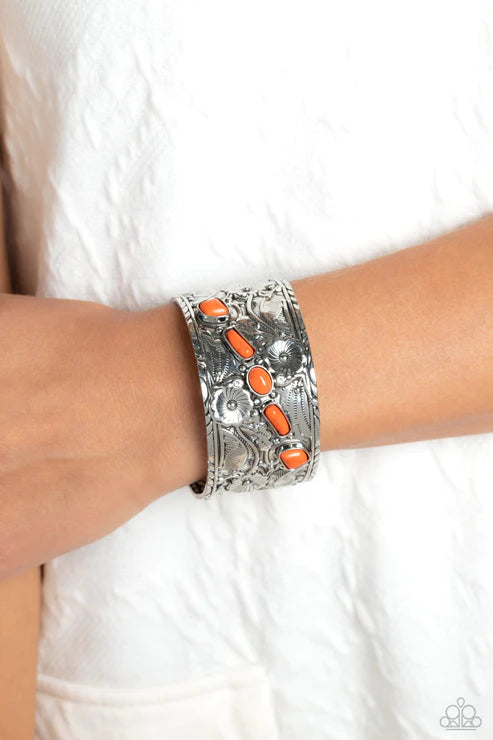 Still FLORAL Stones - Orange Bracelet