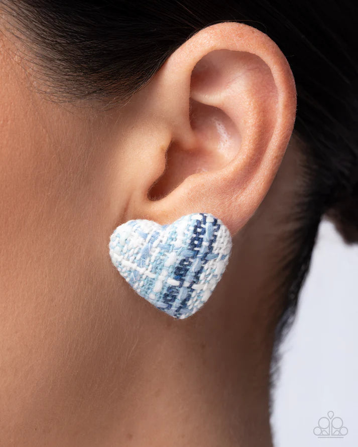 Sweatheart Stitching - Blue Earring