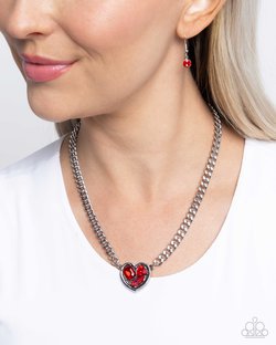 Tasteful Triad - Red Necklace