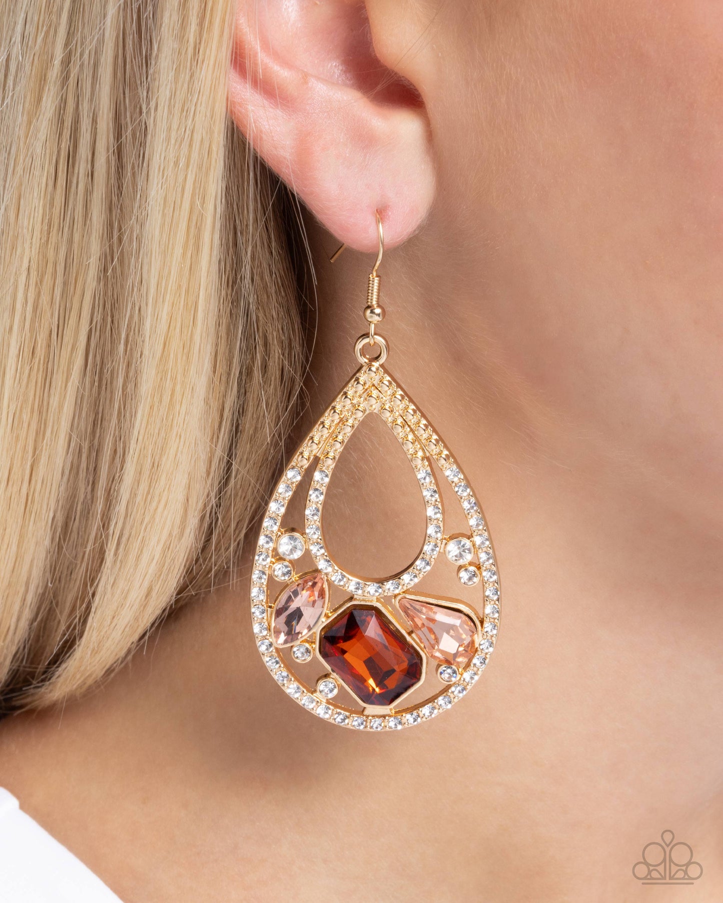 Teardrop Trifecta - Brown Earring