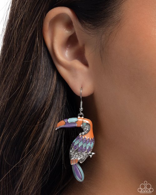 Toucan Tourist - Orange Earring