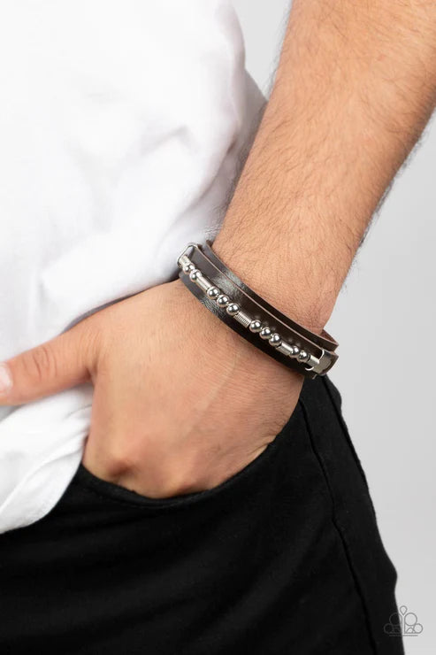 Easy on the Hardware - Brown Bracelet