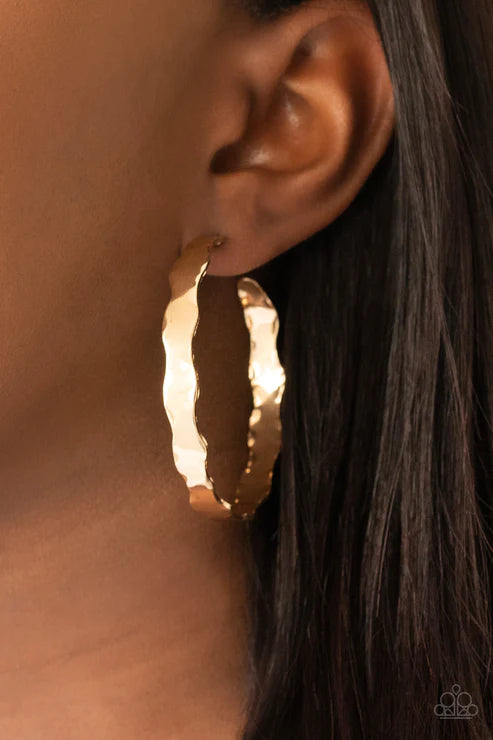 Exhilarated Edge - Gold Earring