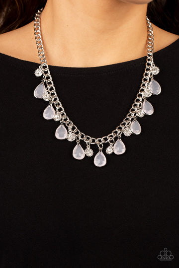 Frosted and Framed White Necklace