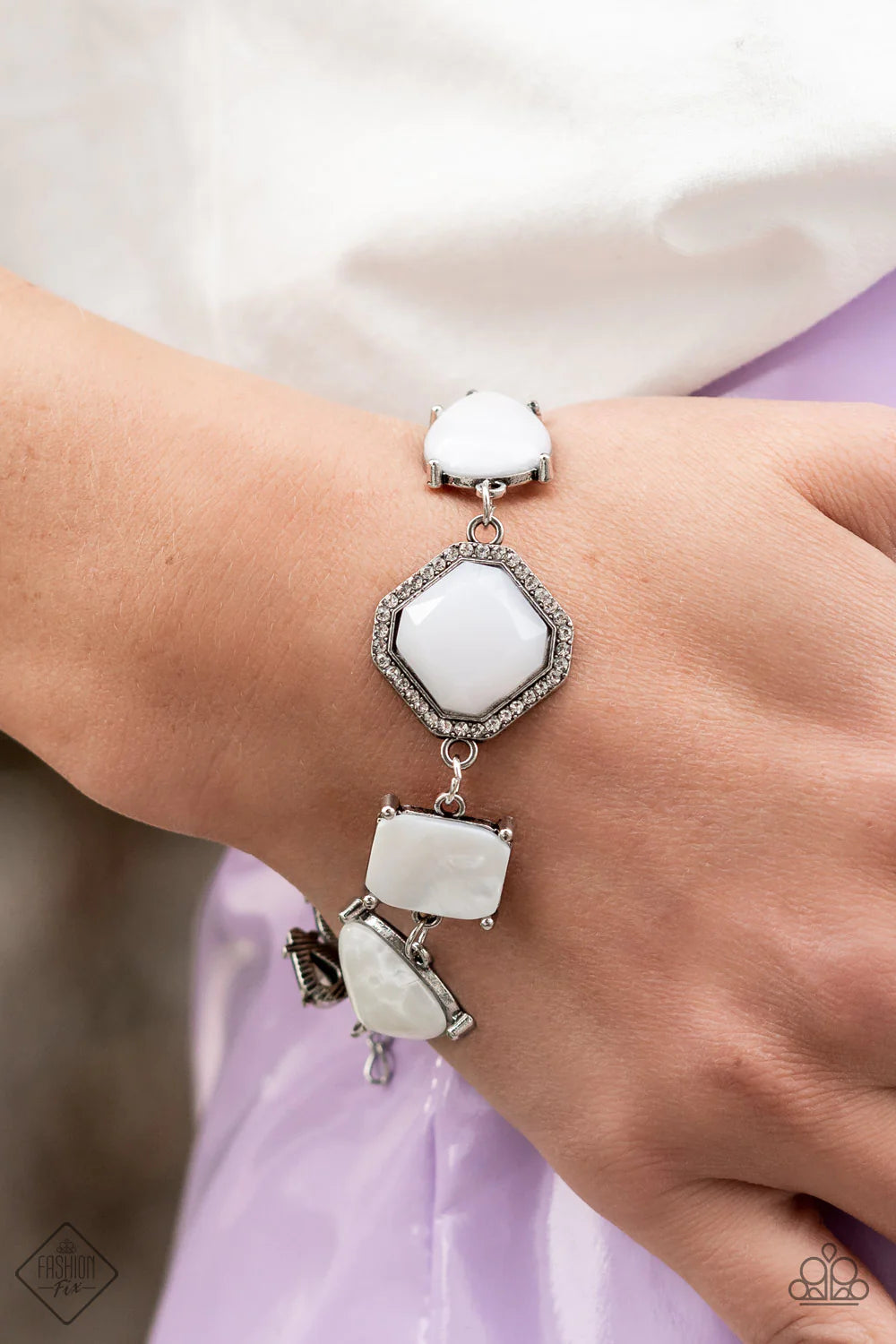 Grounding Glamour White Bracelet