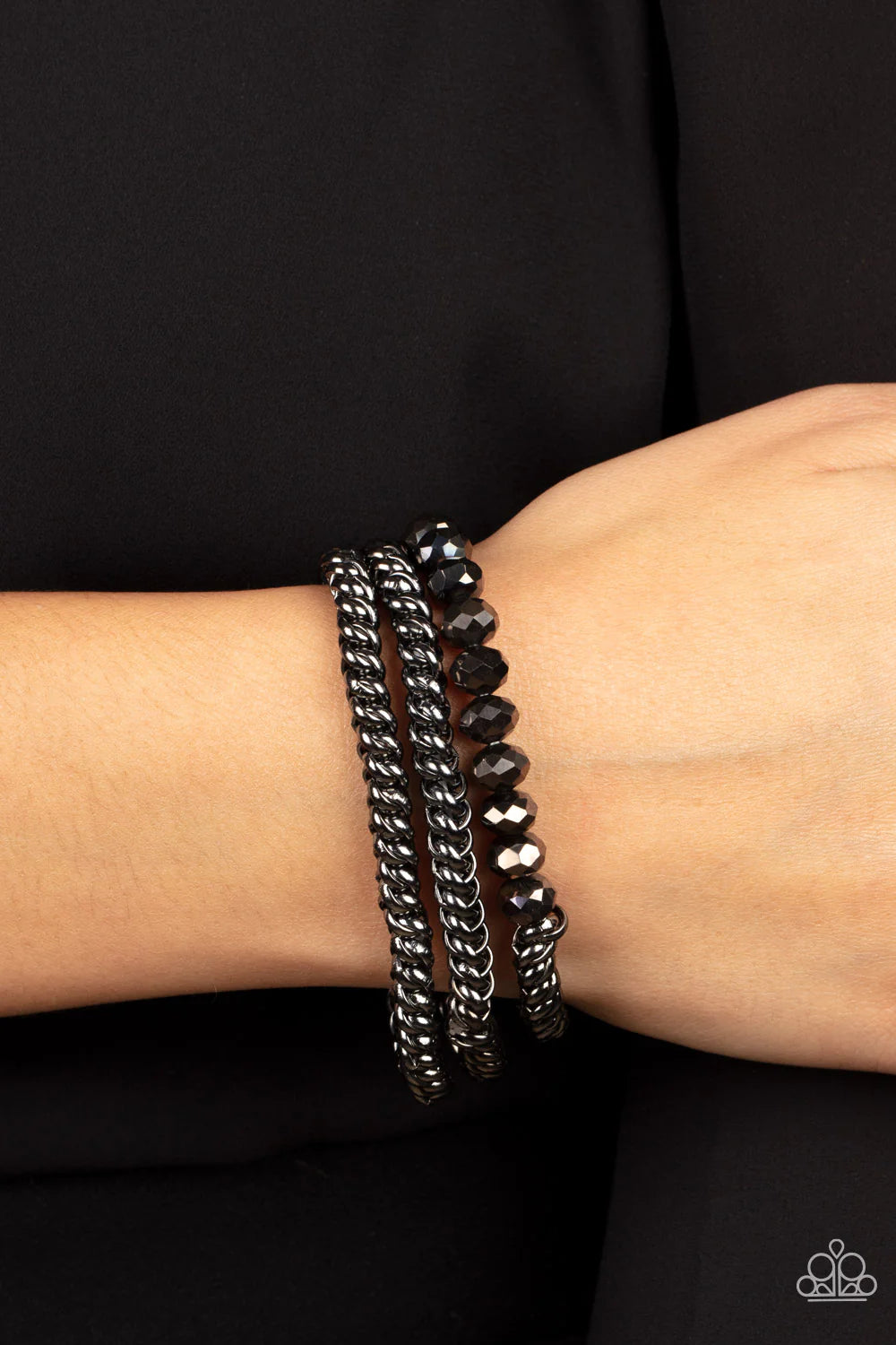 Gutsy and Glitzy - Gun Metal Bracelet