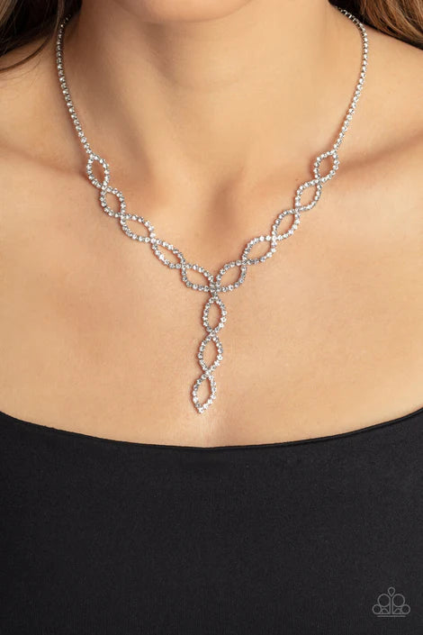 Infinitely Icy - White Necklace