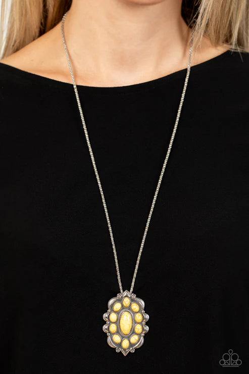 Mojave Medallion - Yellow Necklace