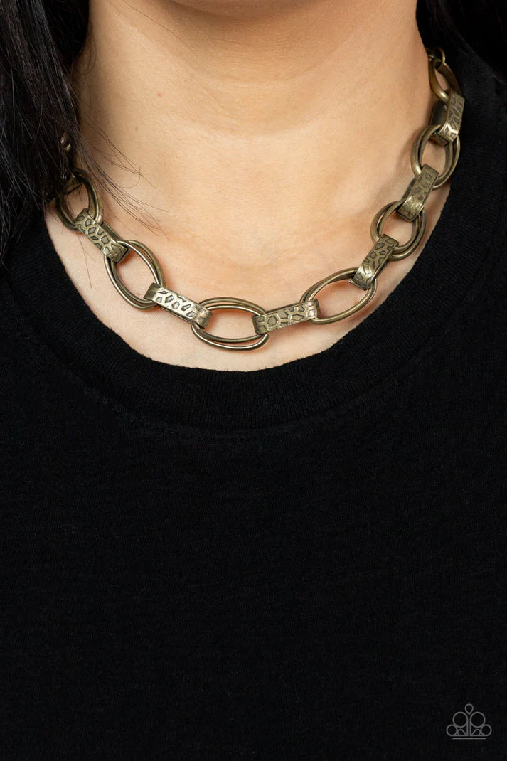 Motley In Motion Brass Necklace