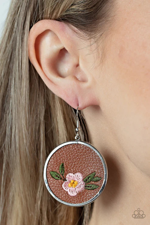 Prairie Patchwork Pink Earring