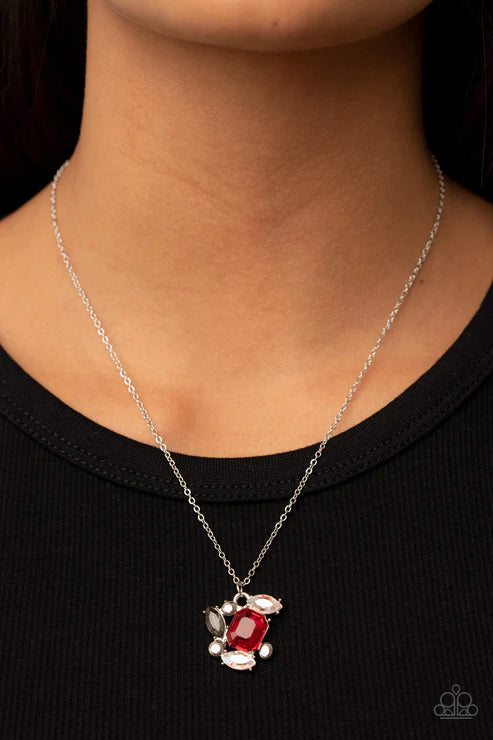 Prismatic Projection Red Necklace