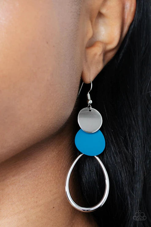 Retro Reception - Blue Earring
