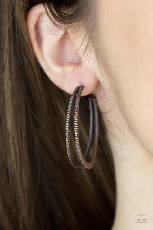 Rustic Curves - Copper Earring