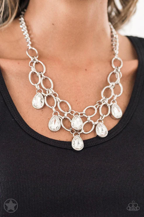 Show-Stopping Shimmer- White Necklace