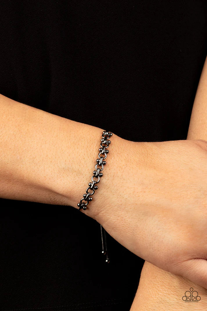 Slide On Over - Black Gun Metal Bracelet