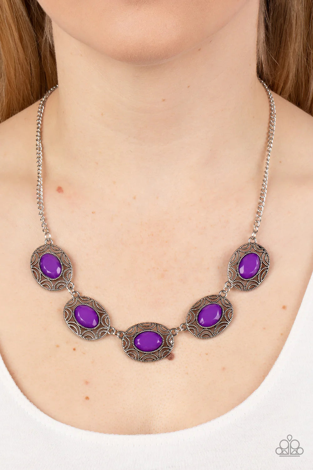Sunshiny Shimmer - Purple Necklace