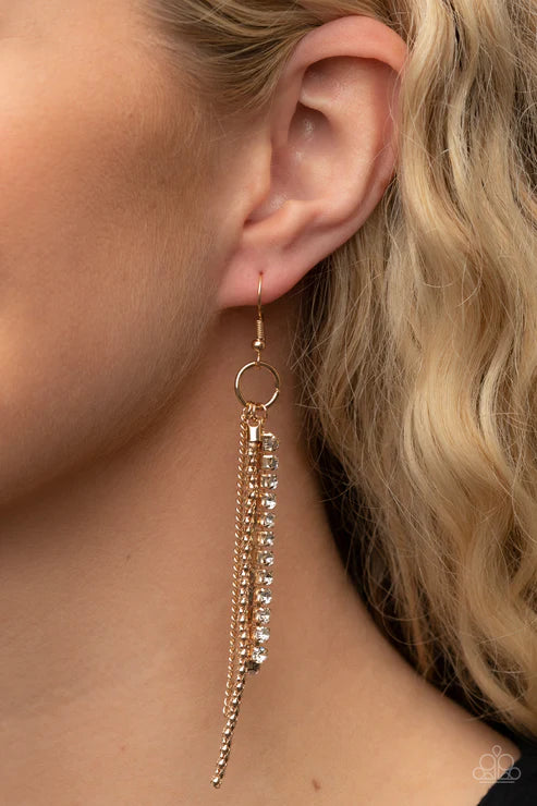 Swing Dance Dazzle - Gold Earring
