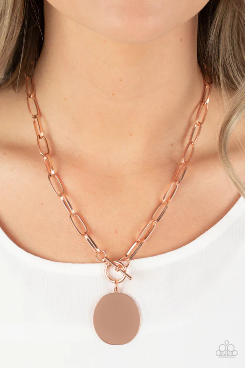 Tag Out Copper Necklace