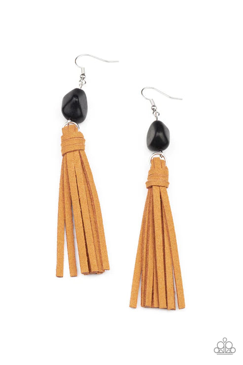 All-Natural Allure - Black Earring