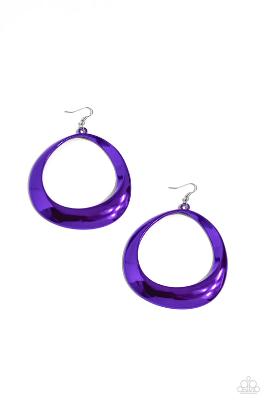 Asymmetrical Action - Purple Earring